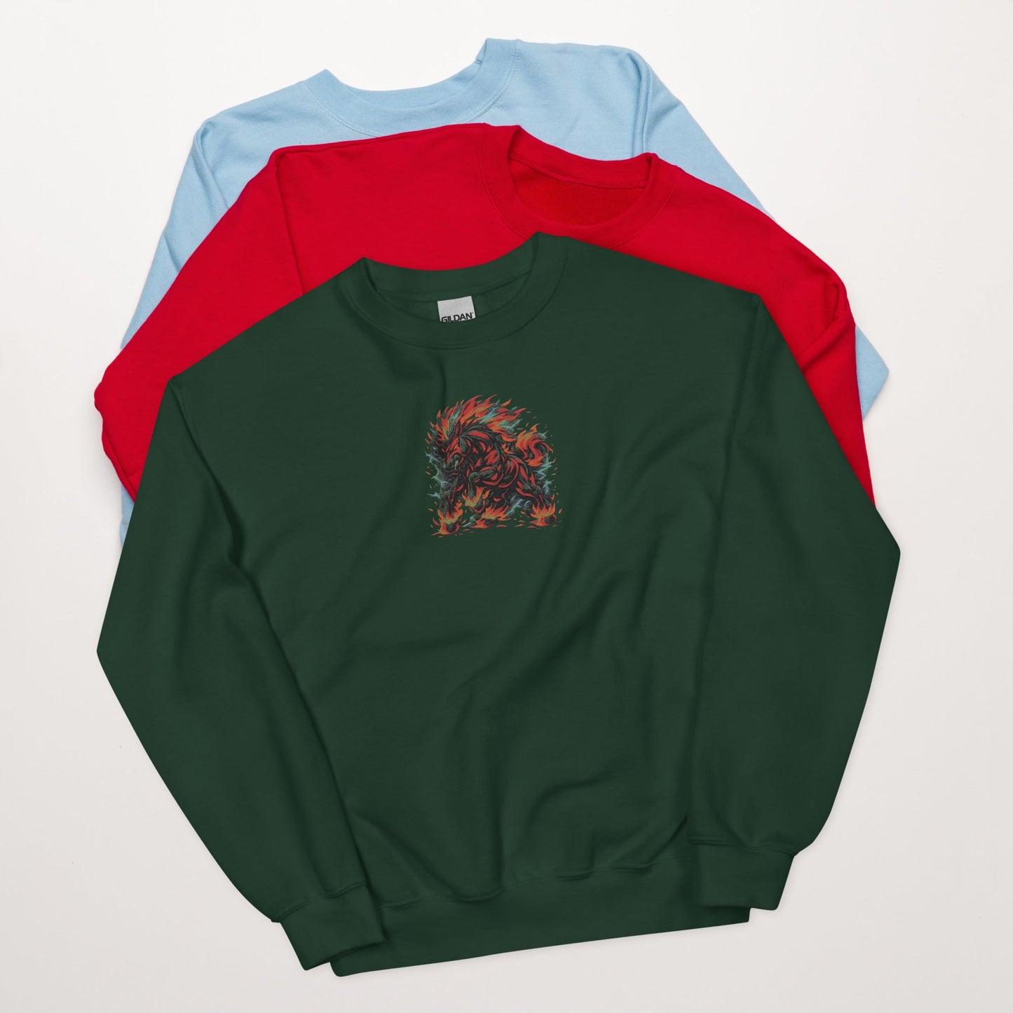 Elemental Wear Fire Horse Embroidered Sweatshirt - Elemental Wear