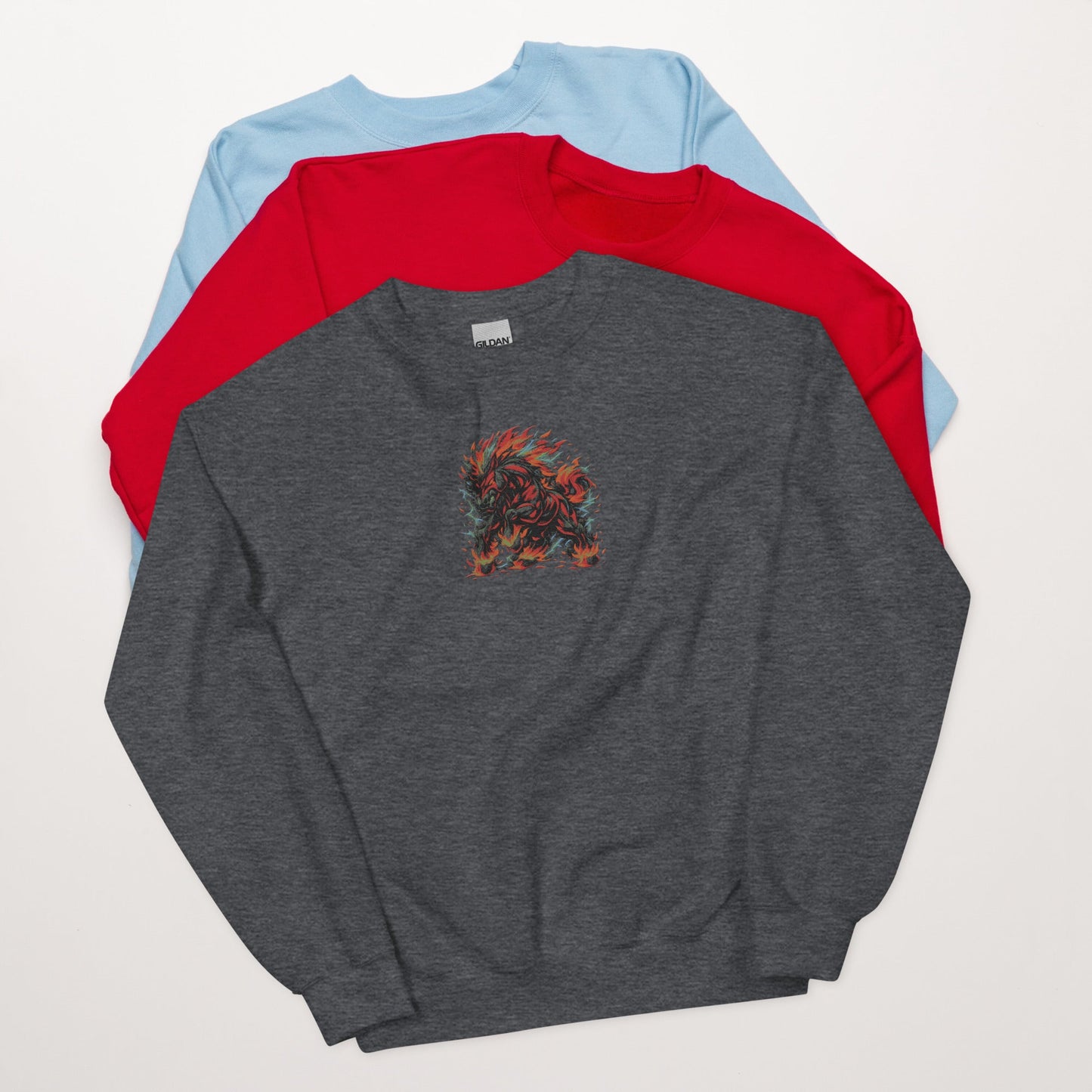 Elemental Wear Fire Horse Embroidered Sweatshirt - Elemental Wear