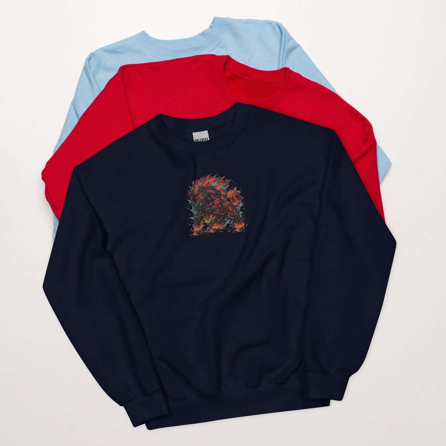 Elemental Wear Fire Horse Embroidered Sweatshirt - Elemental Wear
